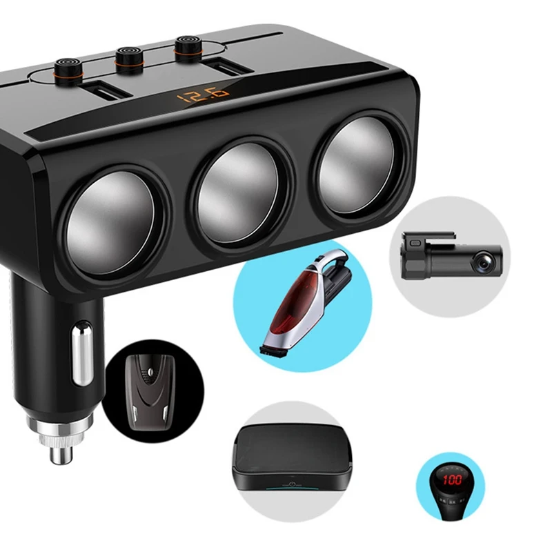 12 V-24 V Автомобильный Прикуриватель разъем светодиодный USB Зарядное устройство адаптер 3.1A 100W обнаружения для телефона MP3 DVR аксессуары