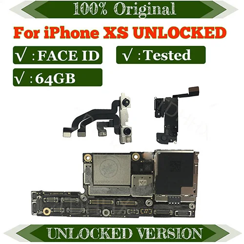 64GB with face id Оригинальная материнская плата для iphone XS Бесплатный iCloud для iphone xs материнская плата с системой IOS материнская плата FACE ID да нет - Цвет: 64GB with face id