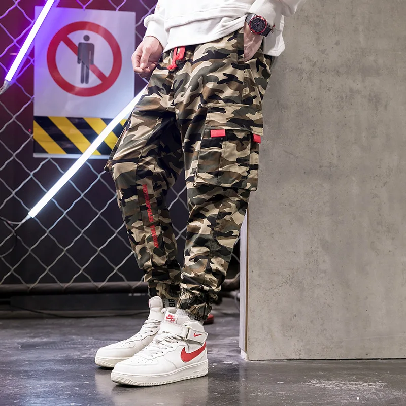 

Men's Autumn Hip Hop Cargo Pants Vintage Camouflage Tatical Pants Men Spring Streetwear Casual Harem Multiple pockets Trousers