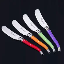4 шт./компл. нержавеющая масло Ножи с Радужная ручка разбрасыватель удобрений масло Ножи испечь пастообразных Инструмент Рождественские подарки столовые приборы для ресторана