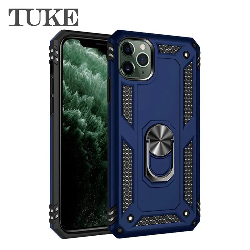 Синий Для Motorola Moto G7 Plus чехол противоударный бронированный Магнитный чехол-держатель с кольцом для Moto G7 power G7 Play E5 E6 Z4 One Zoom силиконовый - Цвет: Синий