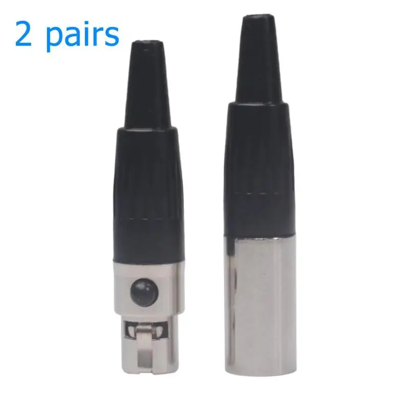 2 пары 3 Pin типа «папа»+ Женский мини-штекеры xlr аудио разъемы с медным покрытием Вилки для микрофона