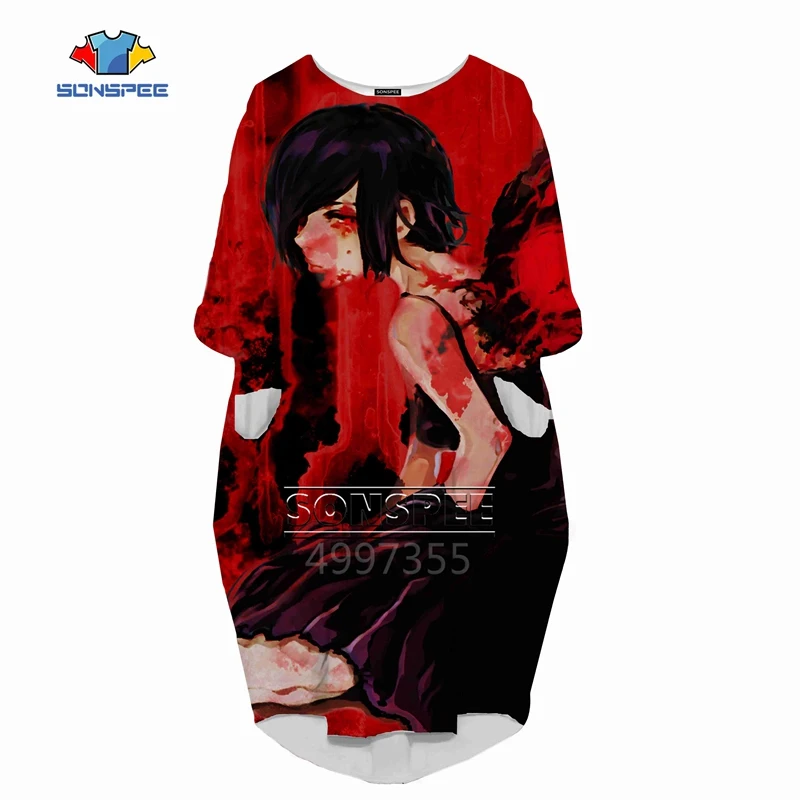 9 SONSPEE 3D печатных Kirishima Tōka Harajuku женское модное Повседневное платье в стиле хип-хоп высокого качества с длинным рукавом женская одежда для девочек L12 - Цвет: 9