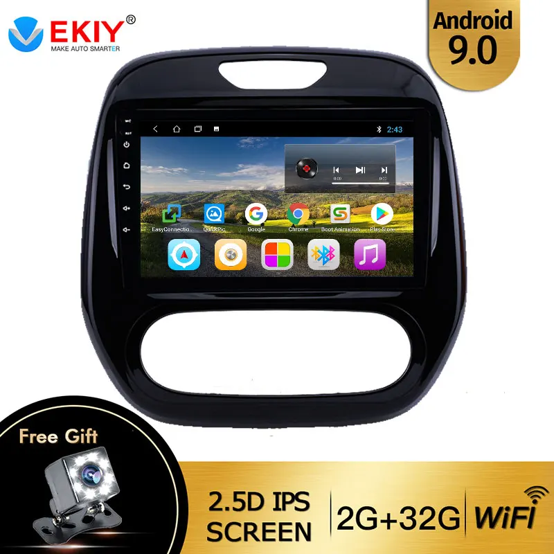 EKIY 9 &quotIPS четырехъядерный DVD Автомобильный Радио для Renault Captur CLIO 2011 2018 Android 0 2din