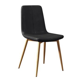 

Modern Simple Office Chair Iron Art Northern Europe Home Coffee Restaurant Light Luxury Dining Chair Back Leisure Leather Stool