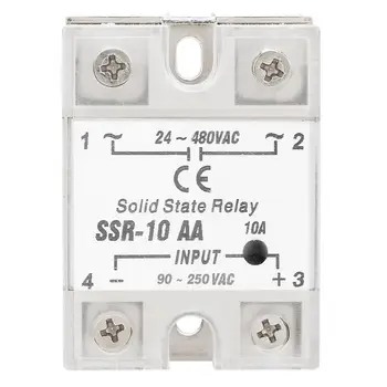 

SSR-10 AA 10A Solid State Relay Module SSR AC-AC Input 90-250V AC Output 24-480V AC Application Lighting Electronics Medical