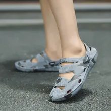 Популярное поступление; дышащая обувь с отверстиями для мужчин; пляжные сандалии; шлепанцы с отверстиями; сланцы; светильник; Sandalias; Уличная обувь; сезон лето; Mar15