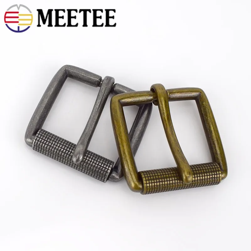 Meetee 2/5 шт ID40mm ролик сплава пряжкой ремень на голову в стиле ретро, на квадратном с металлическими пряжками в стиле «сделай сам Leather талии брюк оборудования Запчасти