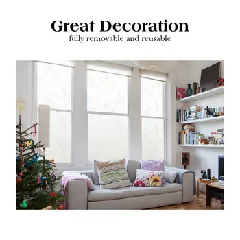 

Snowflake Pattern Glass Film Static Cling No Glue Heat Control Privacy Protection Durable Removable Home Decor 23.62''by78.7''
