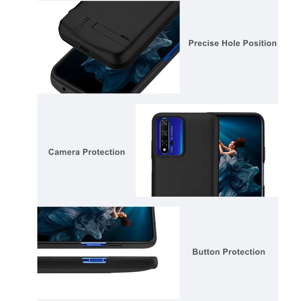 5000 мАч для huawei Honor 20 20 Pro Чехол для аккумулятора умный ABS телефон стенд зарядное устройство чехол power Bank для huawei Honor 20 Pro