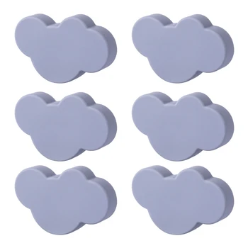 

6 pcs/set Cloud Door Cabinet Knob PVC Haplopore Drawer Kitchen Pull Handle - Small Dark Clouds