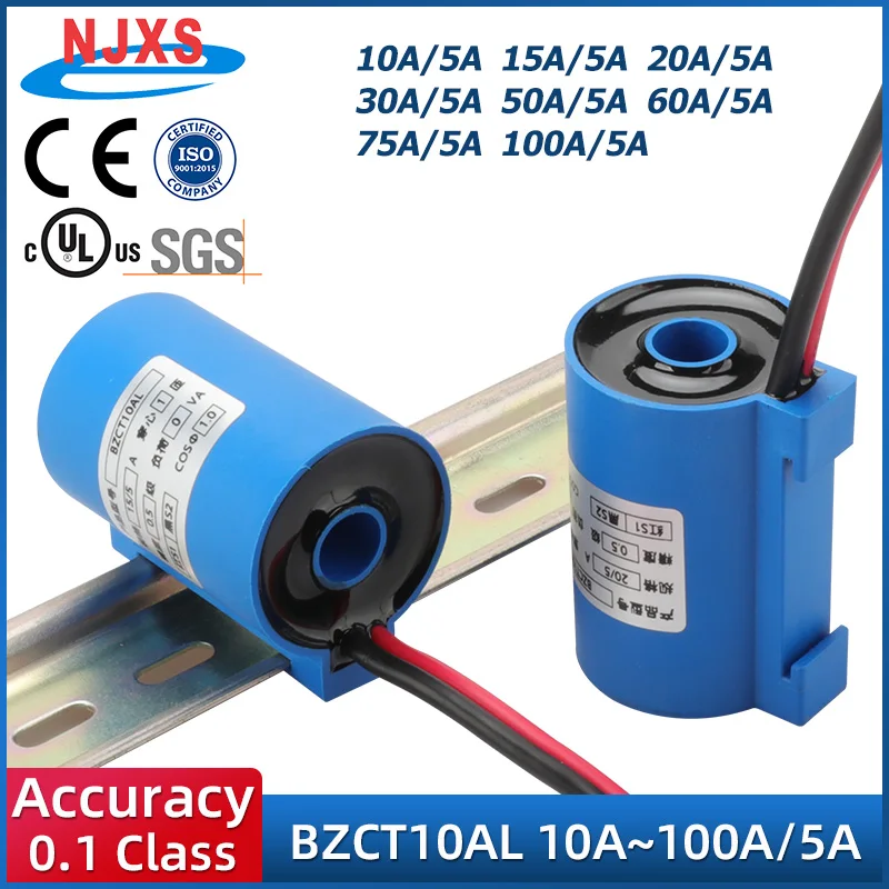 Standard Current Transformer CT Single Phases BZCT10ACHL-10A 30A 50A 100A/5A High Precision AC Current Sensor for Measurement current transformer current sensor