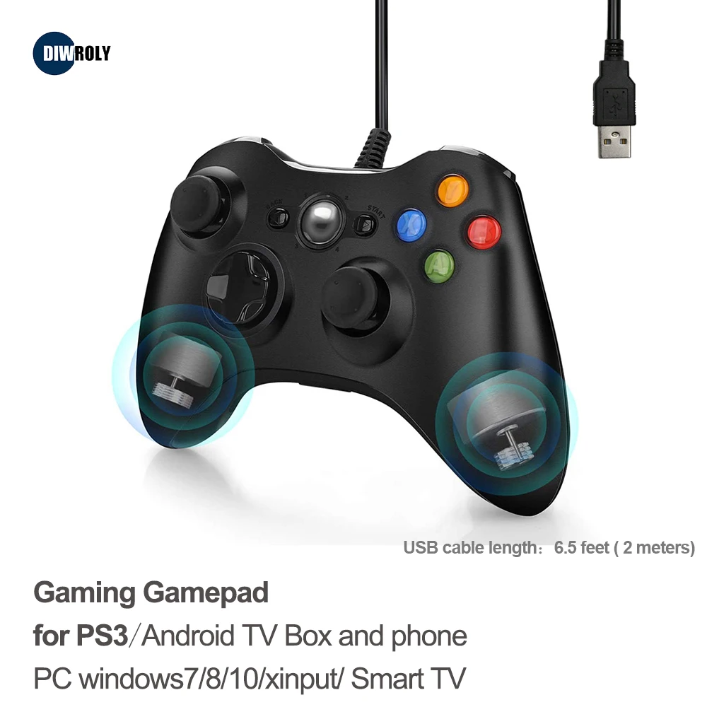 USB проводной игровой контроллер для ПК Windows 10/8/7 xвход/Android Smart TV Box/PS3 джойстик