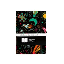 Space Bullet Journal Dot Grid Hard Cover A5 PU Notebook Elastic Band Travel Dotted Bujo
