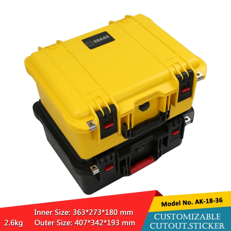 

407*342*193mm IP67 ABS carry case plastic equipment case with precut foam tool case with handle custom hard Mechanic Tool Box