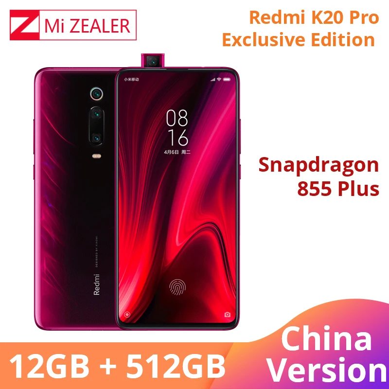 Смартфон Xiaomi Redmi K20 Pro с глобальной ПЗУ, Эксклюзивное Издание, 12 Гб ОЗУ, 512 ГБ Snapdragon 855 Plus, 4000 мАч, 6,39 дюйма - Цвет: cn red