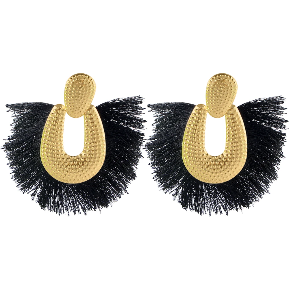 E5810Personality Women Big Tassel Drop Earrings Colorful Bohemia Dangle Earring Fashion Jewelry Ear Drop Special Design Gift CS28
