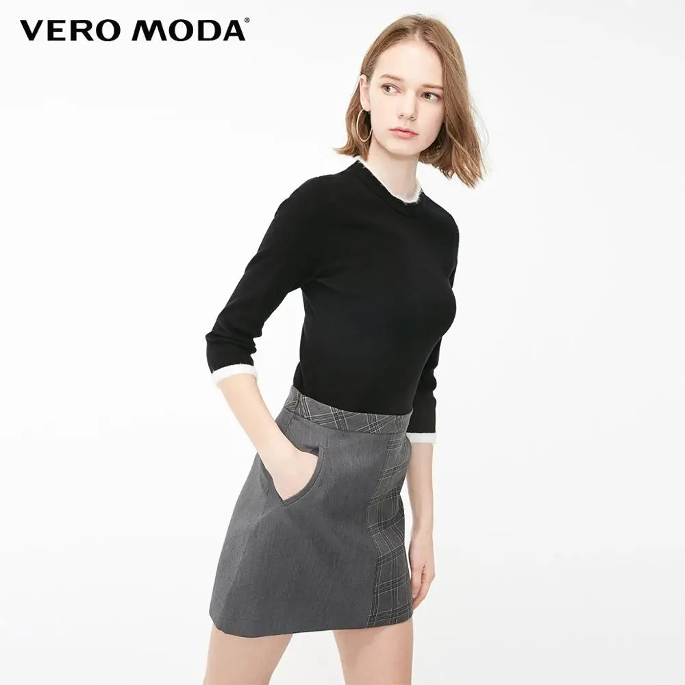 Vero Moda OL Style Plaid Splice A-lined Skirt | 319216501