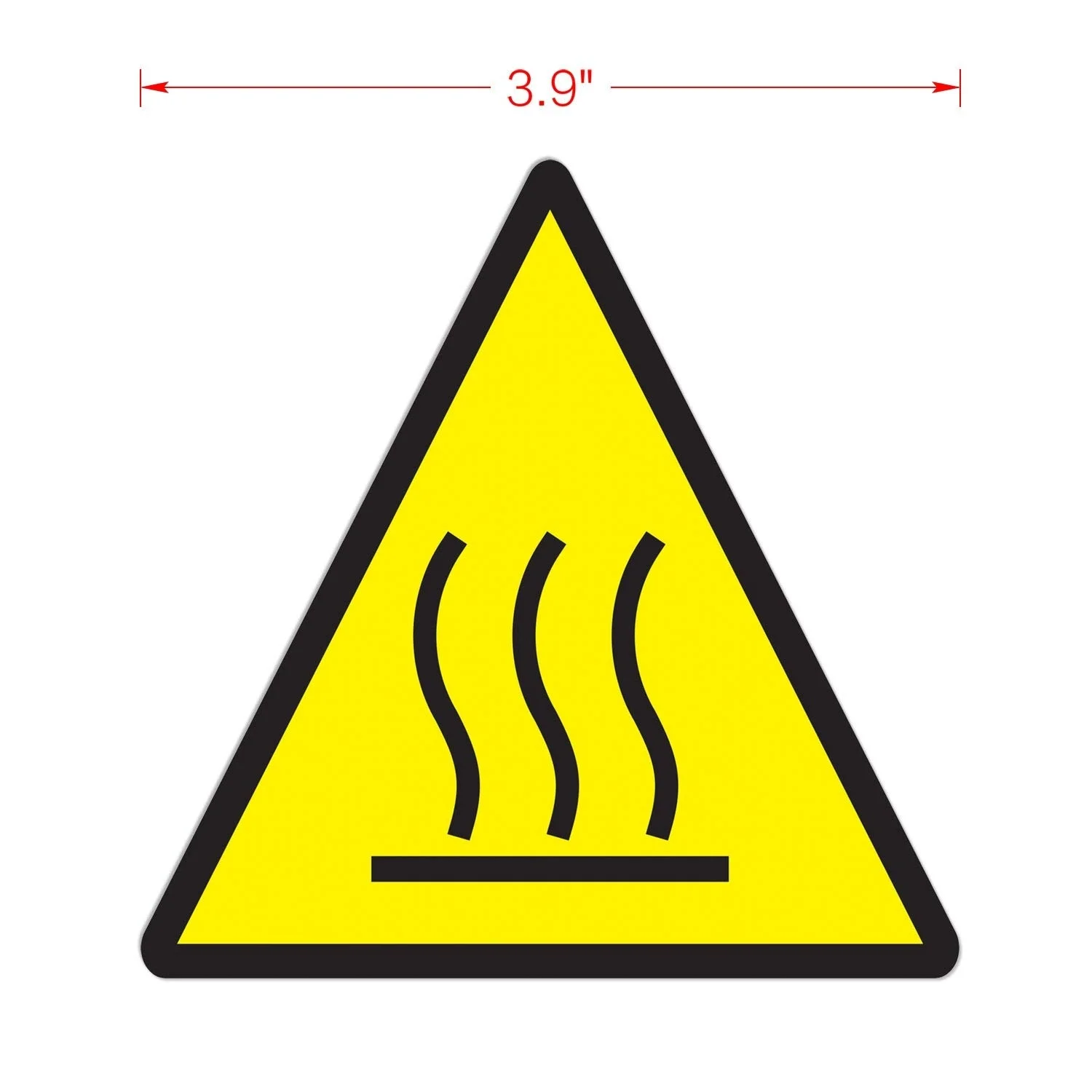 4xHot поверхности предупредительный знак Стикеры-самоклеющиеся кожуру и палкой Треугольники виниловые наклейки в виде Фотообоев c переводными картинками-3,94x3,94 дюйм(ов
