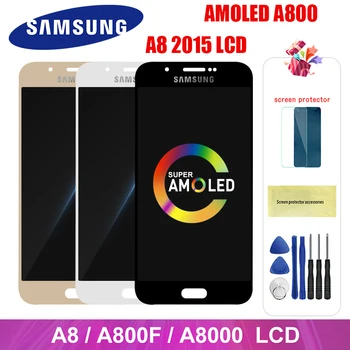 

Super AMOLED LCD For Samsung Galaxy A8 2015 A800 A8000 A800F LCD Display Touch Screen Digitizer Assembly Replacement For A8 LCD