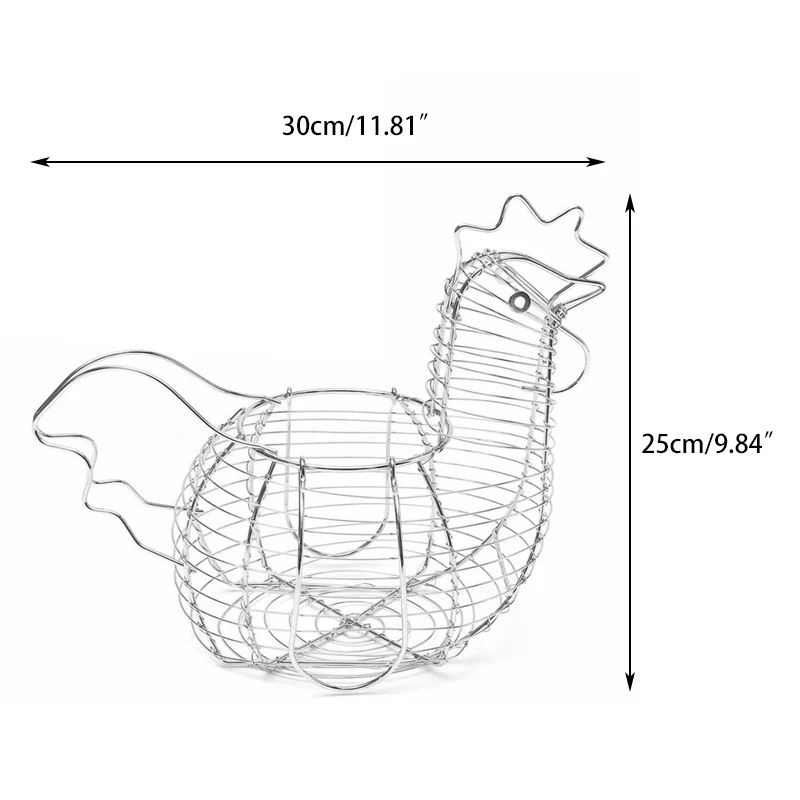 Корзина для яиц железная проволока корзина для хранения фруктов форма курочки корзина для яиц контейнер Органайзер 30x25 см