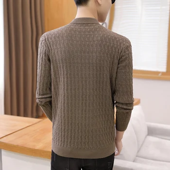 

Knitting Cardigan men Coat Solid 2 Color Spring and Autumn Fashion V-Neck Long Sleeve Croche Knit Sweater Coat Tops 2020 NEW