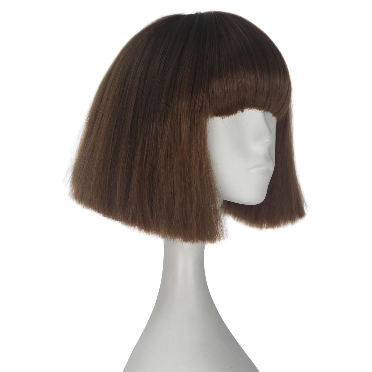 

Fran Bow Cosplay Wigs Synthetic Short Brown Straight Bob Hair with Bangs Heat Resistant Wig for Girl Game Halloween Cosplay Wi