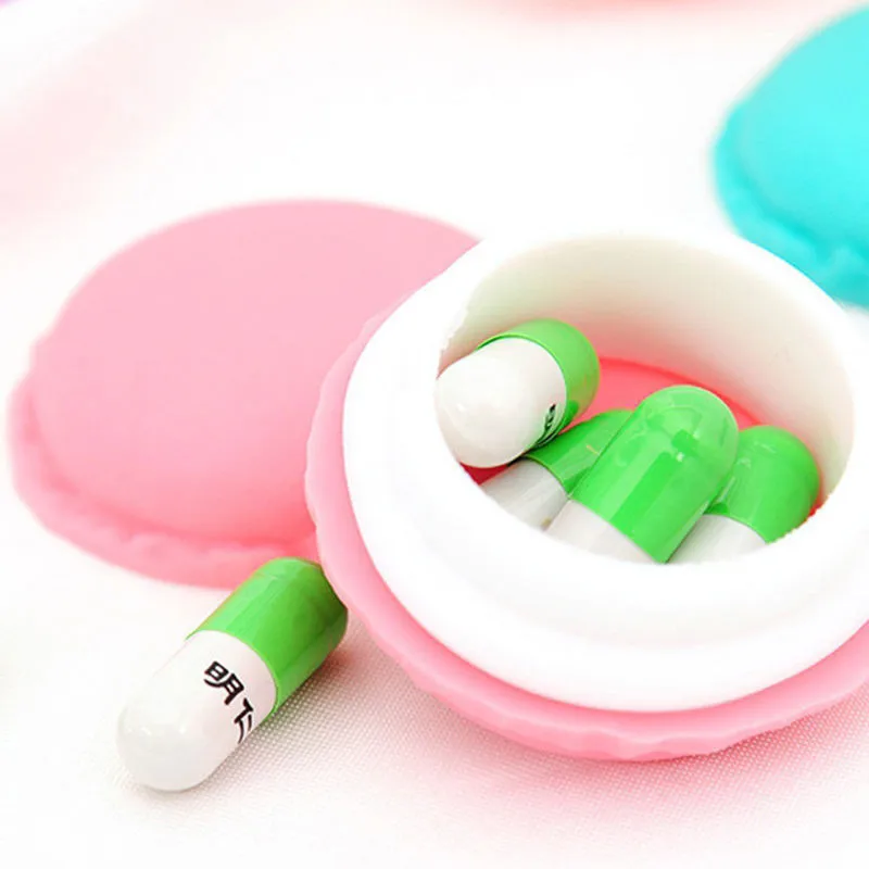 1pcs Cute Pink Color Macaron Jewelry Box Organizer Mini Storage Box Clip Holder Case