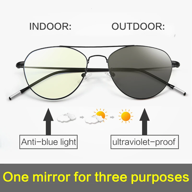 

MORAKOT Photochromic Anti Blue Light Block Filter Reduced Digital Eye Strain Clear Regular Computer Game Unisex Glasses BSF17021