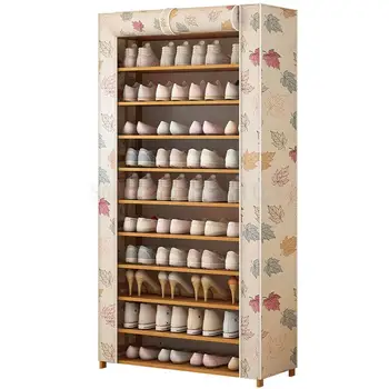 

Multi-layer shoe rack dustproof simple shoe cabinet door dormitory household large capacity storage shoes shelf Oxford cloth