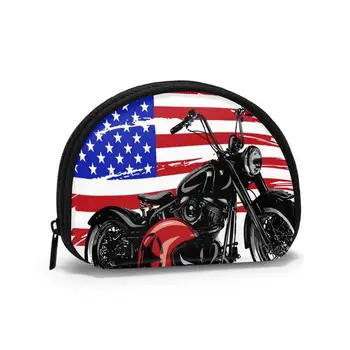 

2020 Man Women Smart Wallet Business Card Wallet Credit Business Mini Card Wallet Vintage American Chopper Motorcycle With Flag