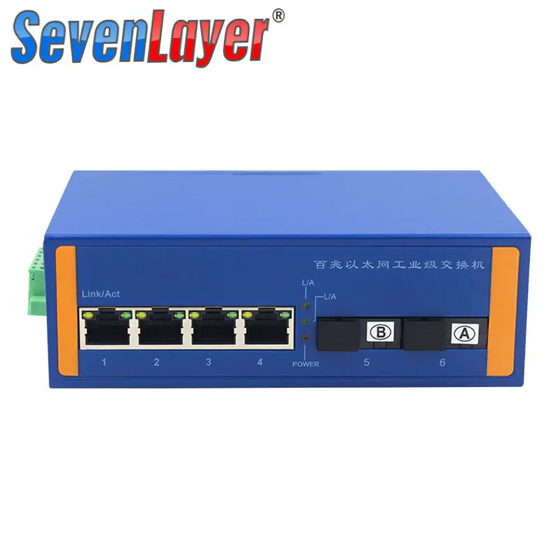 Промышленный сетевой коммутатор Ethernet 100 м усиление сигнала медиа-конвертер на