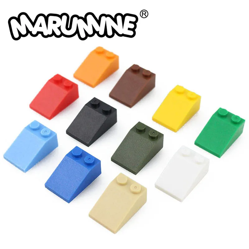 Marumine 33 3x2 pendiente ladrillos juguetes 30 Uds MOC clásico creador bloques de construcción de juguete DIY Compatible con 3298 techo de piezas