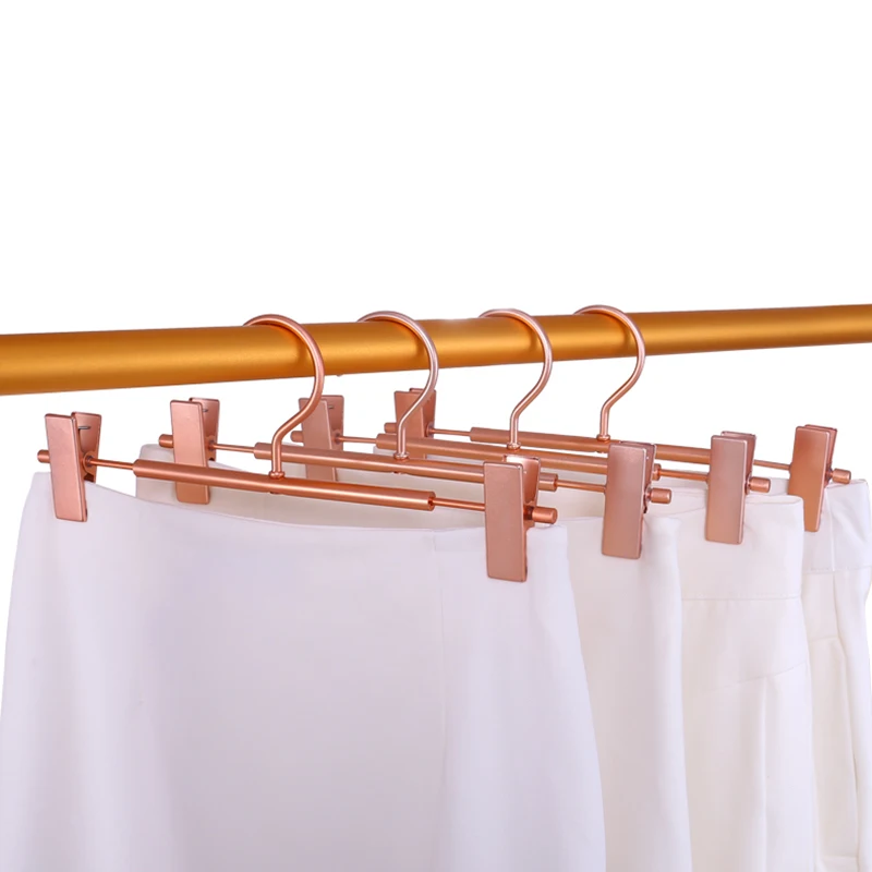 10 Pieces Of High-Strength Strong Rose Gold Pants Skirt Bottom Hanger with Clip