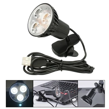 

LED Table Lamp Clip Desk Lamp 5V USB Desk Lights Super Bright Eye Protection USB Port Clip On Spot For Laptop PC Notebook Black