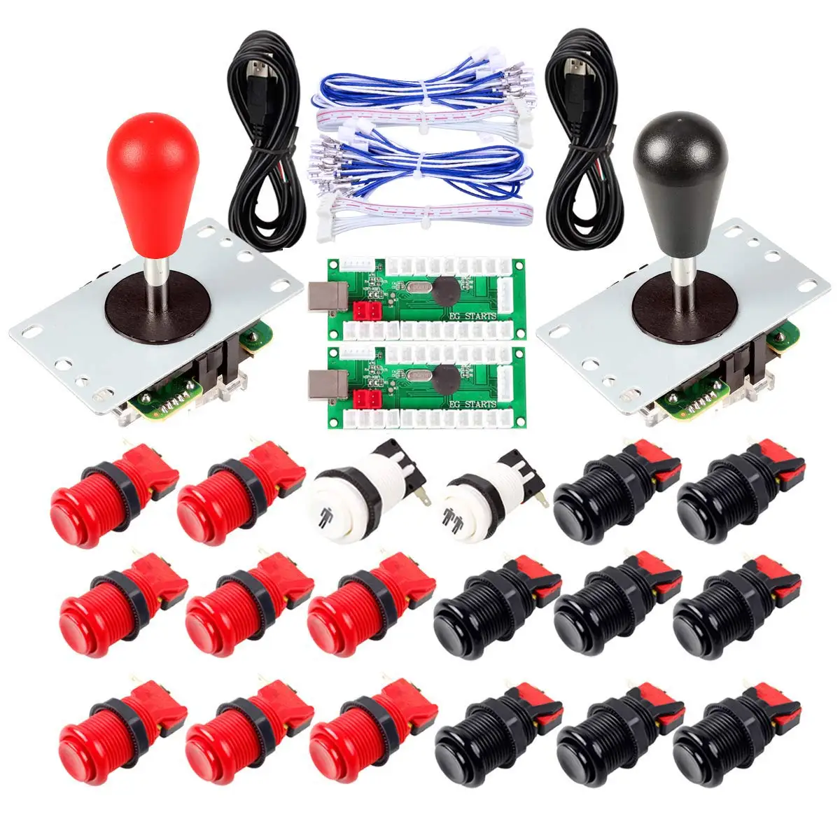 2 jugadores аркадные игры; usb codificador elipse ovalado джойстик Hanlde+ botones Аркада estilo американо для ПК MAME Raspberry Pi