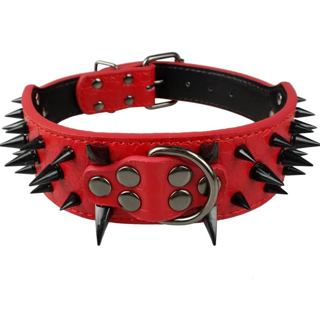 Cool Dog Collar Spiked Studded Leather Pet Dog Collars Pitbull Bulldog Big Dog  Collar Adjustable For Medium Large Dogs - AliExpress