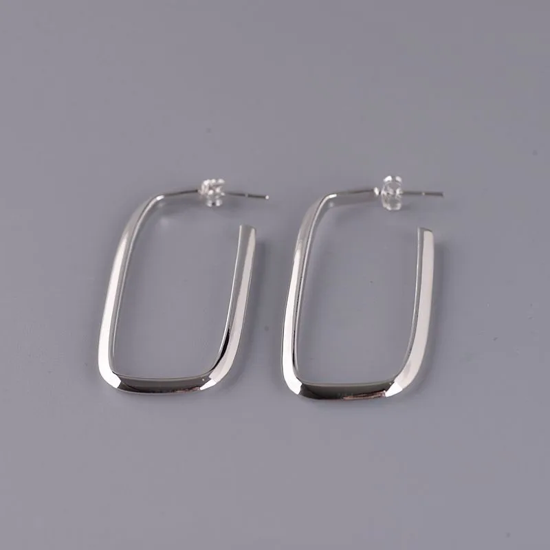 V.YA S925 Sterling Silver Big Square Earring Summer Simple Geometric Earrings For Women Party Jewelry Berloque