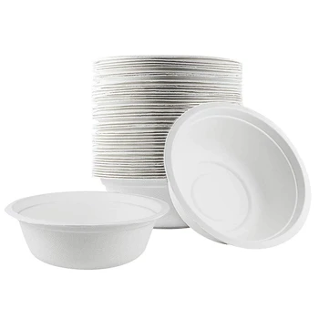 

Compostable Bowl, Natural Disposable Paper Bowl, Eco-Friendly Biodegradable Made Of Paper, Safe for Use in Hot and Cold Microwav