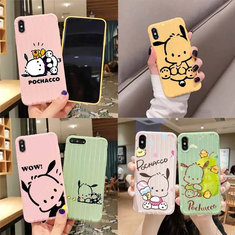 Стильная футболка с изображением персонажей видеоигр черный Pochacco собака на