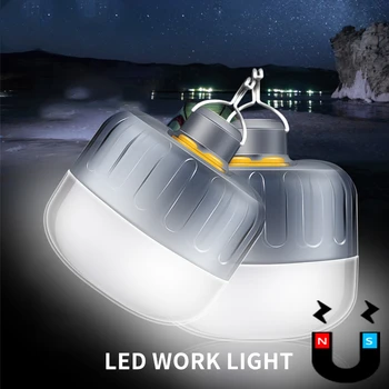 

USB Rechargeable LED Work light Emergency Lights Portable Lantern Outdoor for BBQ Hanging Light Market lamp
