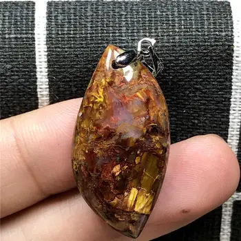 

Top Natural Red Yellow Pietersite Necklace Pendant For Woman Man Crystal 47x19x7mm Beads Namibia Firework Stone Jewelry AAAAA