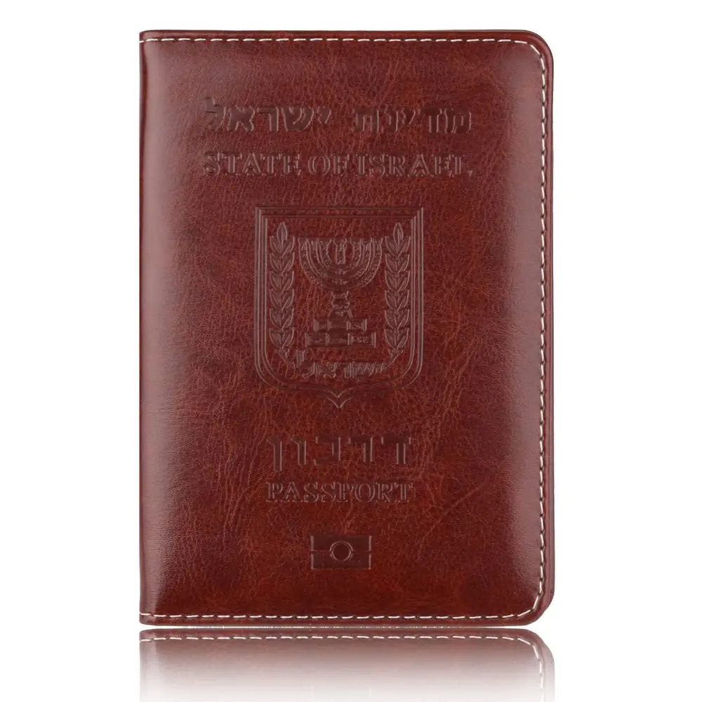 Brown TOURSUIT Израиль легкий кожаный чехол для паспорта держатель дорожные аксессуары для мужчин и женщин - Цвет: Brown
