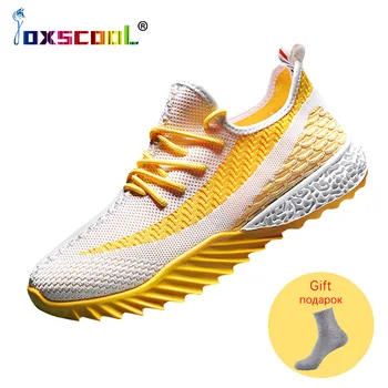 

Foxscool hip hop Spring Summer Fashion Fly Weave Sneakers Lighted Breathable Men Casual Shoes Jogging Tenis Masculino Sneaker
