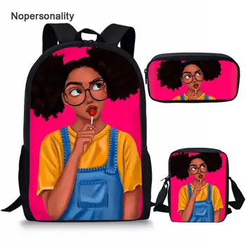 

Nopersonality Black Queen African Backpack Unique Student Africa Bagpack Sets Girl Arfican American Bookbags Mochila Feminina