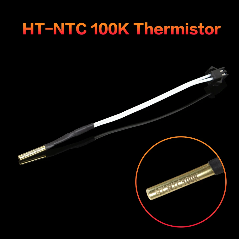 XCR 3D Printer Parts HT-NTC100K B3950 Thermistor Cartridge Sensor with SM Plug Kit High Temperature for PT100 Hotend 1M/2M Cable timing belt 3D Printer Parts & Accessories