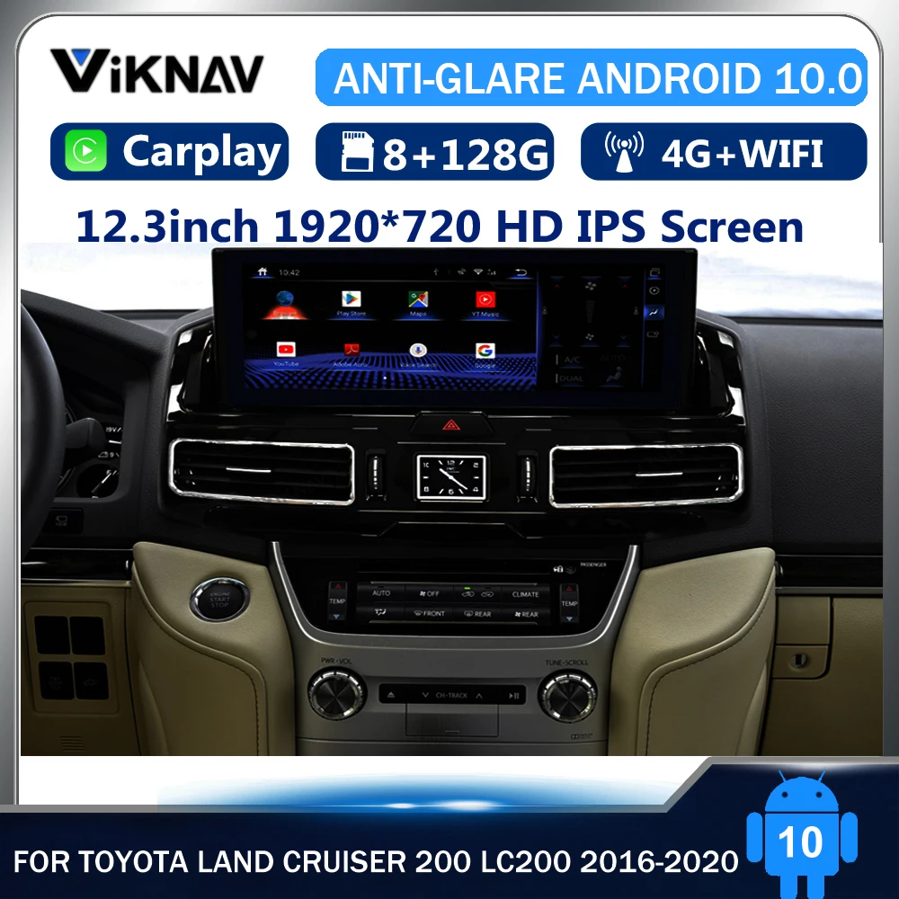 

Anti-Glare Android 10.0 Car Radio GPS Navigation For TOYOTA LAND CRUISER 200 LC200 2016-2020 DVD Multimedia Player