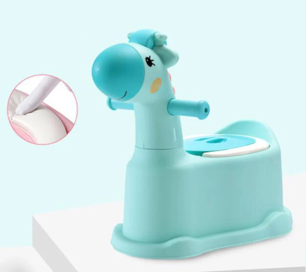 soft blue Очень большой милый детский туалет с жирафом, детский туалет для девочек, детский туалет для мальчиков - Цвет: soft blue