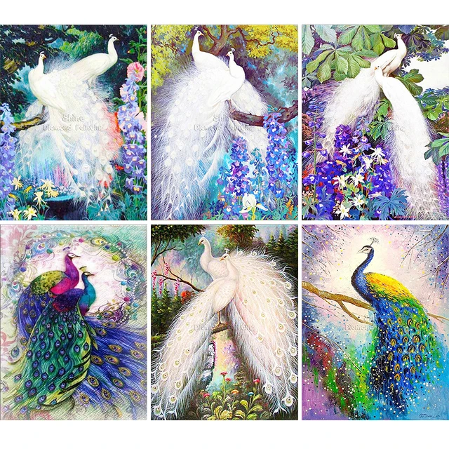 Chinese Peacock Animal Diamond Painting Art Peafowl Blue Birds With  Colorful Feather Mosaic Cross Stitch Kits Wall Decor - Diamond Painting  Cross Stitch - AliExpress