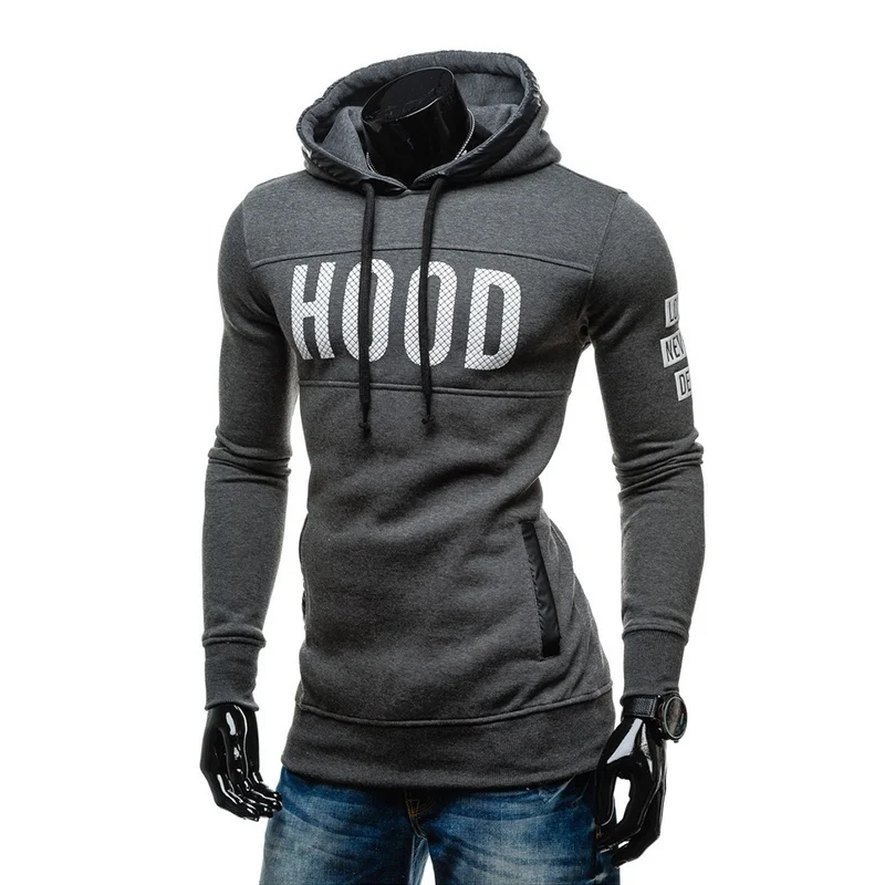 Мужская толстовка на молнии с длинным рукавом и карманами|Толстовки свитшоты| |